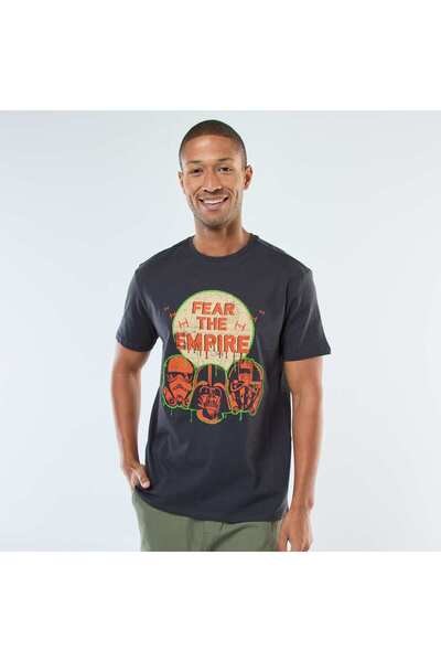 KIABI تي شيرت رمادي بأكمام قصيرة مطبوع حرب النجوم