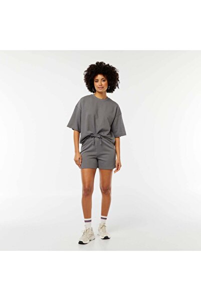KIABI Short-sleeved loose-fitting sweatshirt GREY