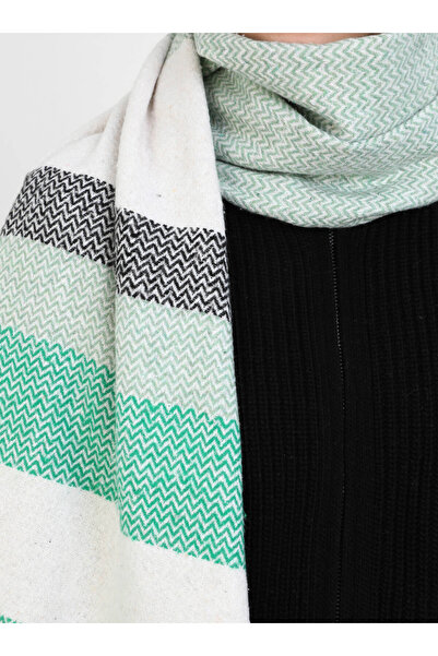 Tuva Patterned Shoulder Shawl - Çağla -