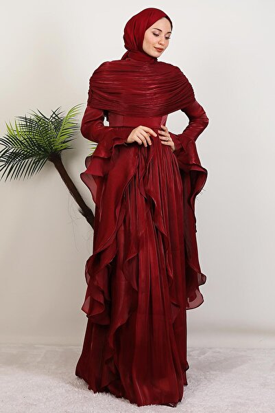 giz astore Ebru Yoryo Abiye Bordo