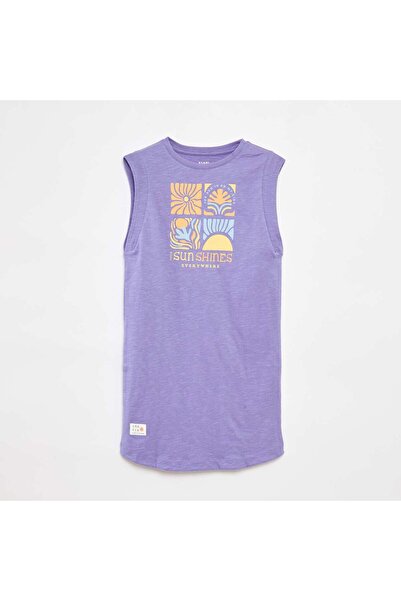 KIABI فستان تي شيرت - إصدار جرافيك أزرق