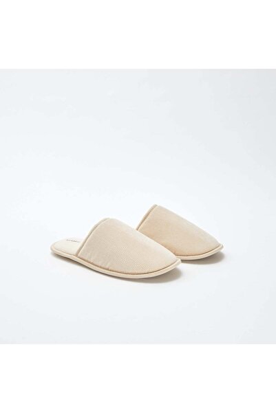 KIABI Velour mule slippers BEIGE