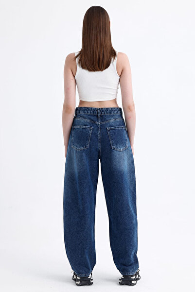 Denim Republic Women's Blue Wide Balloon Jeans Loose Fit High Waist