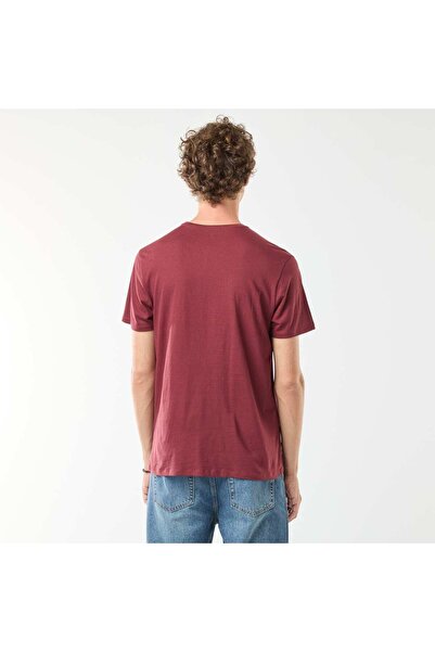KIABI Short-sleeved printed T-shirt with round neck RED