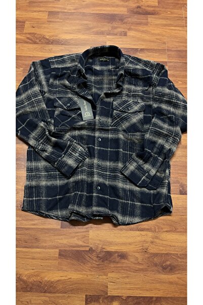 Zikuv Erkek Relax Fit Rahat Kesim Oduncu Düğmeli Yaka Çift Cep Kapaklı Ekose ...