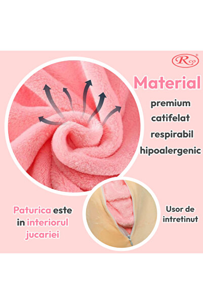 RCO Inorog din Plus 50 cm cu Paturica Moale 155x105 cm – Jucarie de Imbratisat, WJ6215B