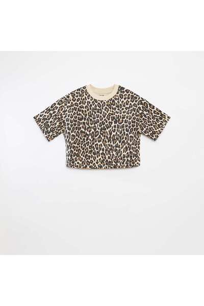 KIABI Short-sleeved cropped T-shirt BEIGE