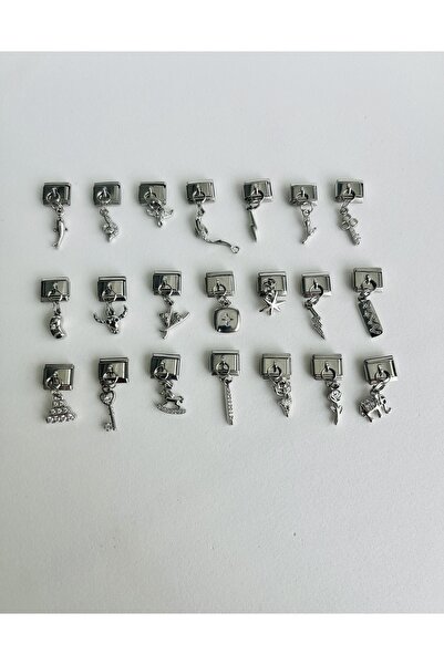 Fynbos 3 Pcs Random Stainless Steel 9mm Italian Charm Bracelet Compatible Dangle Charm