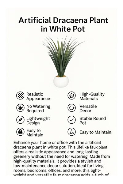 DRAMA HOME Artificial Decorative Tree - 80 cm Height with Elegant Circular Pot