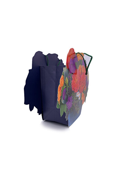 TRIANGLE Paper bag Basket with summer flowers