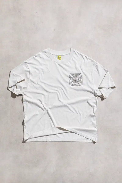 Overdrive "The Southern Bikes" Cream Unisex Oversize Short Sleeve T-Shirt