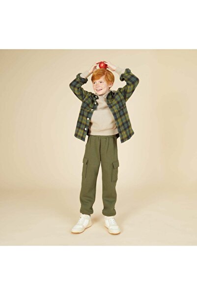 KIABI Multi-pocket sweatshirt fabric joggers GREEN