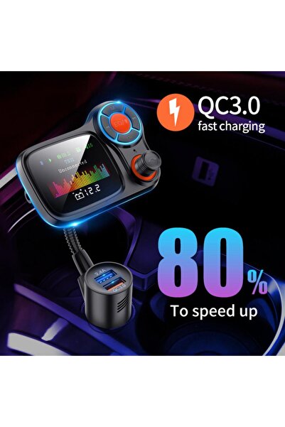 Guangzhou Fuzhixiang Auto Accessories Co Fm modulator large screen color LCD 1.77 Bluetooth 5.0 supports U disk and TF card USB Mp3 Player Aux"