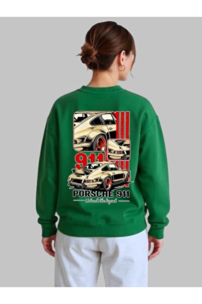 ArtYus Унисекс дълъг ръкав Porsche 911 кола гръб трансфер печат велосипед яка...