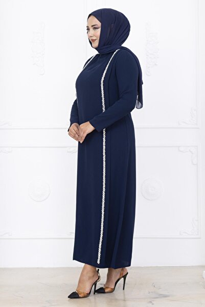 Amine Hüma Yakut Abiye Elbise Lacivert
