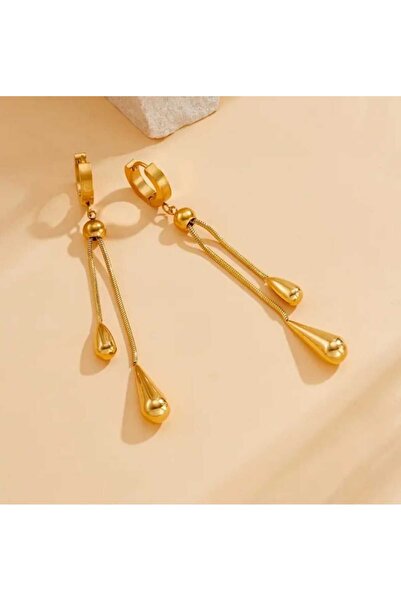 Arvella Takı Paslanmaz Çelik Zincir Püsküllü Düğüm Küpe