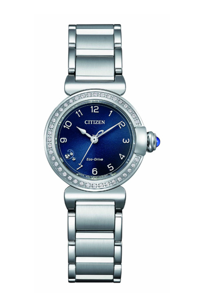 Citizen ساعة نسائية تناظرية بمينا زرقاء - EM1120-87L