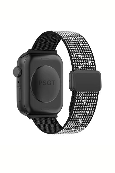 PSGT Lüks Sparkle Elmas Manyetik Kayış Apple Watch 3/4/5/6/se/7/8/9-42-44-45-...