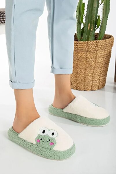 BURAK ALDAY SHOES Жіночі капці для дому з безшумною підошвою Frog Figurlu плюшеві домашні капці