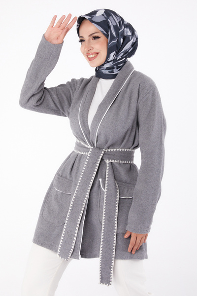 TOFİSA Ara διακοσμητικό ρέλι Παλτό Κασετίνα Γκρι - 27747-GRI