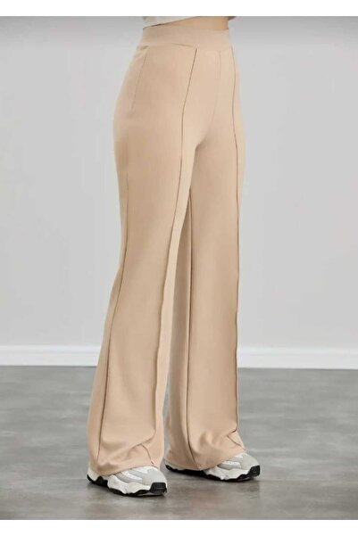 ECK MODA Women's Full Lycra Stretchy Modal Fabric Waistband with Laser Cut Palazzo Model Leggings Trousers