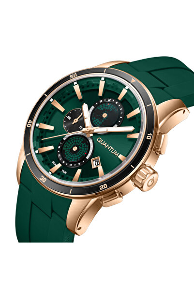 Quantum Men's Multifunction Dark Green Dial Watch - ADG991.475