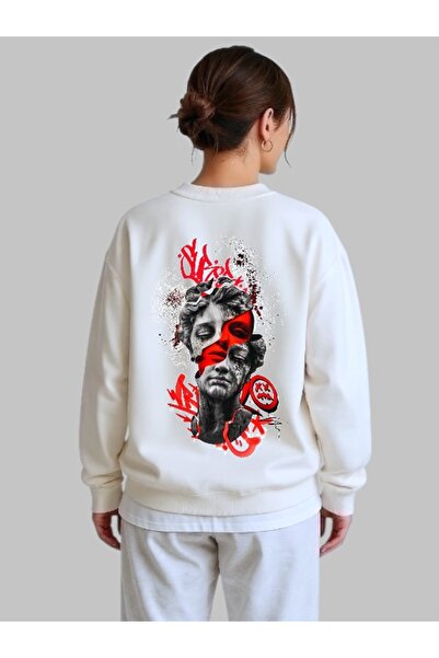 ArtYus Tricou unisex cu mânecă lungă Sculpture Back Transfer cu imprimeu gule...