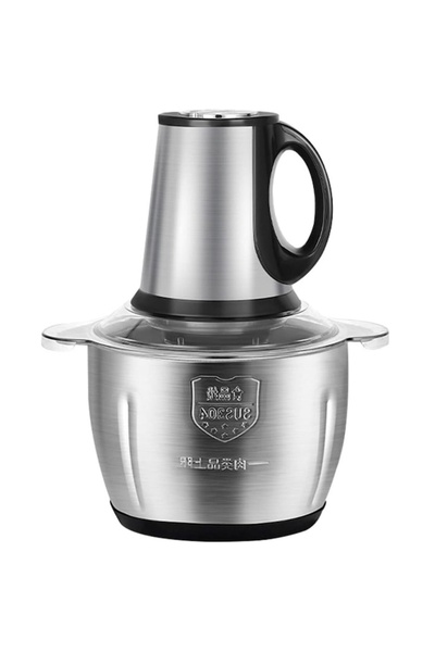 FOXMAG24 Electric Meat & Vegetable Chopper, 3L, 1000W, 4 Stainless Steel Blades, Steel Container