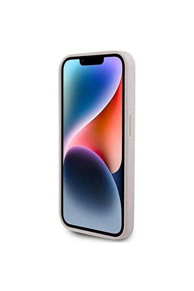 Guess Θήκη για iPhone 15 Pro, Δερμάτινη 4G Τρίγωνο Strass, Ροζ