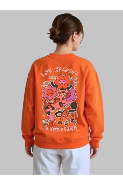 ArtYus Tricou unisex cu mânecă lungă We Bloom Together Transfer pe spate cu i...