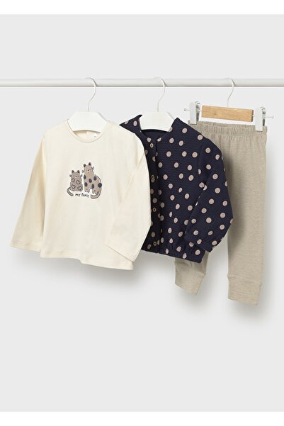 MAYORAL Baby Girl 3-Piece Set (1-4 Years) – Long Sleeve T-Shirt, Polka Dot Ca...