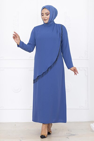 Amine Hüma Melek Abiye Elbise İndigo