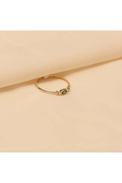 TAHAN MÜCEVHERAT Zümrüt Taşlı Minimal Yüzük-20