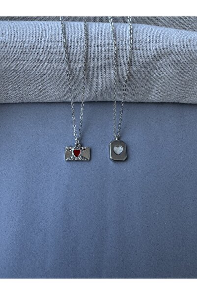 M Miel Women's Letter Envelope Necklace Set of 2