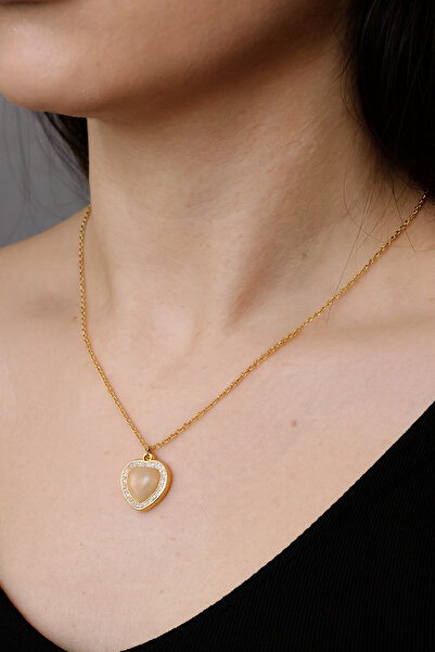 G Sport POLO Pearl Stone Heart Steel Necklace