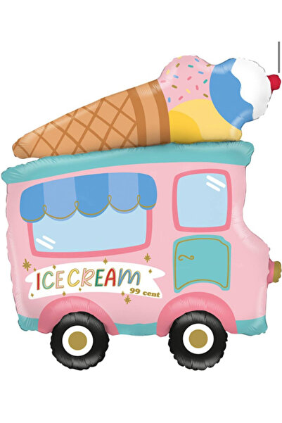 Çemrek Süs Parti بالون فويل على شكل عربة آيس كريم 75 سم