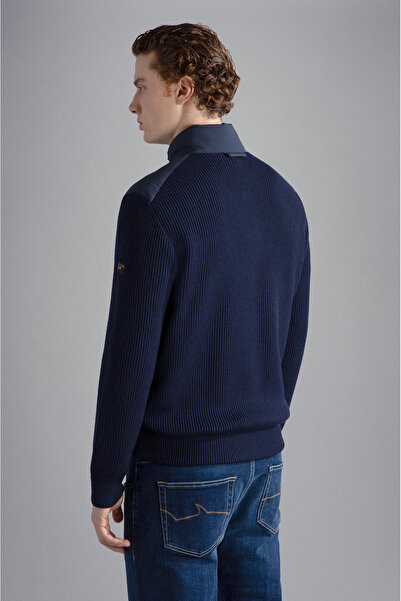 PAUL&SHARK MEN'S ZIPPED PULLOVER C.WWOOL