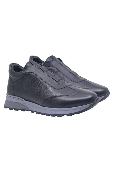 MEEGORA Men's Black Casual Genuine Leather Shoes