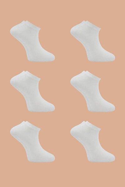 BENİSA ÇORAP Bamboo Men's Booties White Socks Seamless Pack of 6