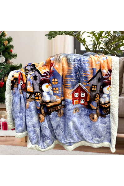 OEM Пухкаво кожено одеяло, Коледа, 2 страни, 200x230 см, 2 кг, PC22