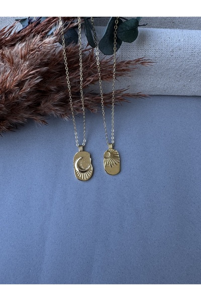 M Miel قلادة الشمس والقمر مكونة من قطعتين