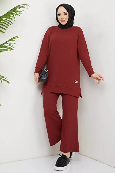 Tesettür Diyarı Γυναικείο Σετ Τουνίκ Χαλαρής Εφαρμογής με Λαιμόκοψη Ποδηλάτου...