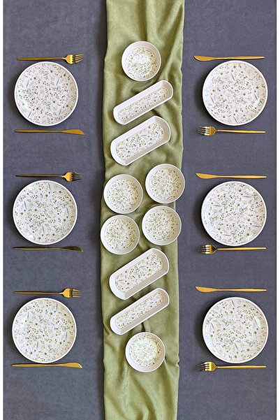 ers erbaşlar PORVINA 16 Parça 6 Kişilik Lüx Kahvaltı Takımı Seti Kahvaltılık Sunum Seti