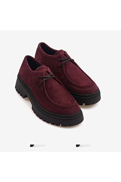 Rouge Genuine Leather Women's Lace-Up Casual Shoes 51456-1