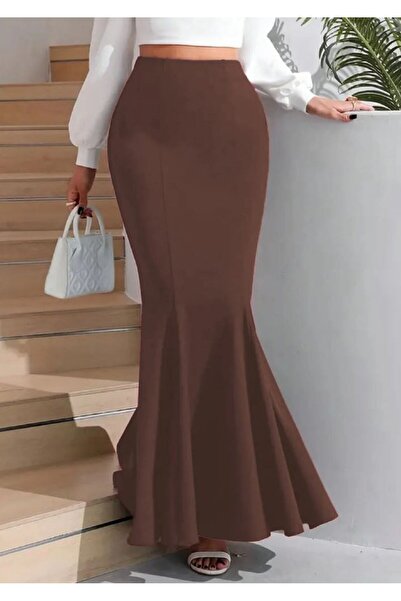 CNG MODA Women's Diver Fish Retractor Skirt Maxi Length Skirt