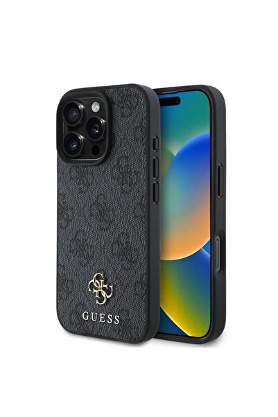 Guess Θήκη για iPhone 16 Pro, Σκληρή θήκη 4G Classic MagSafe, Μαύρη