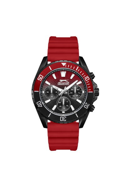 Slazenger ساعة رجالية متعددة الوظائف بمينا أحمر - SL.9.2274.2.07