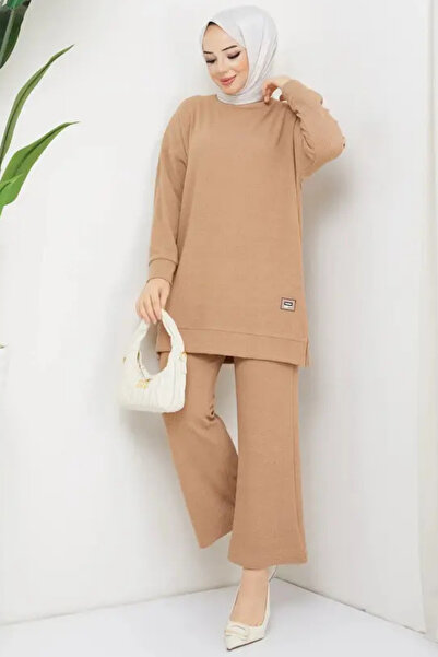 Tesettür Diyarı Tunica largă pentru femei, cu decolteu rotund, set hijab