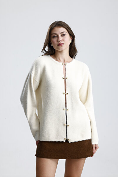 AYMİSS ÖNÜ AKSESUAR KAPAMALI CEKET, HIRKA