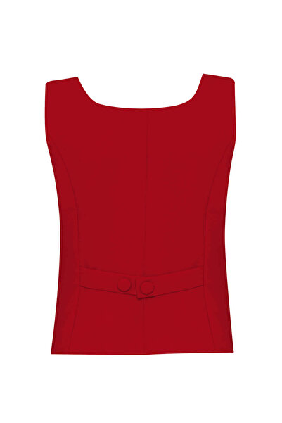 STELLA PULVIS Red Unlined Square Neck Vest